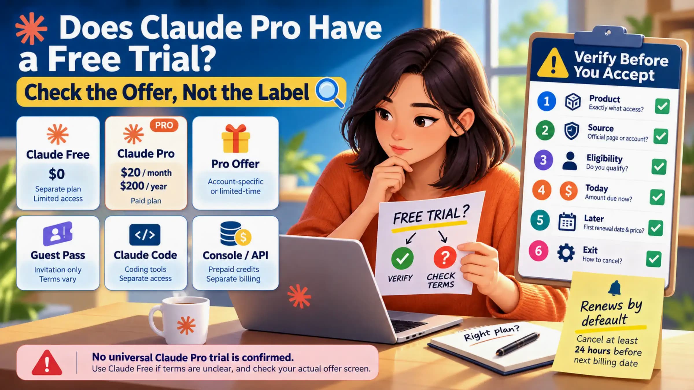A reader checking whether a Claude offer is truly free before accepting it