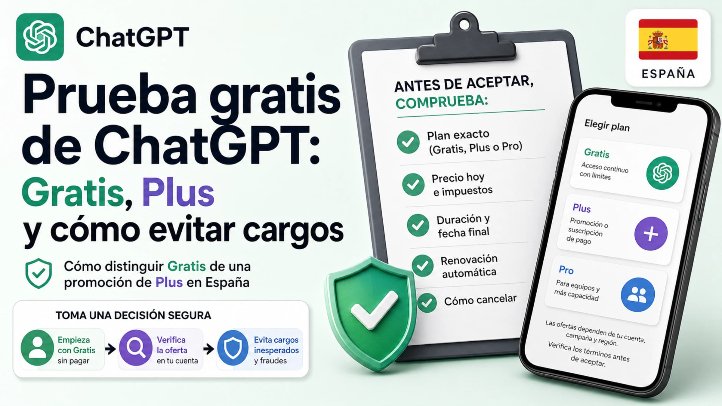 Acceso seguro a ChatGPT Gratis y verificación de promociones de Plus