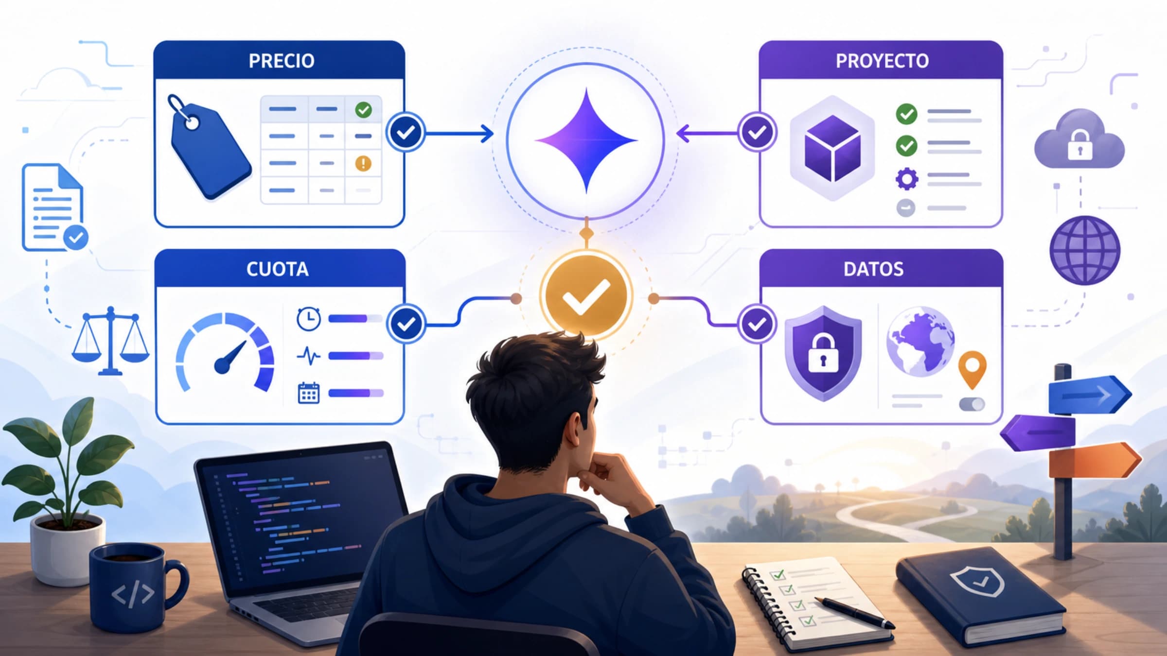Selección de un modelo de Gemini API después de comprobar disponibilidad, cuota y condiciones del proyecto