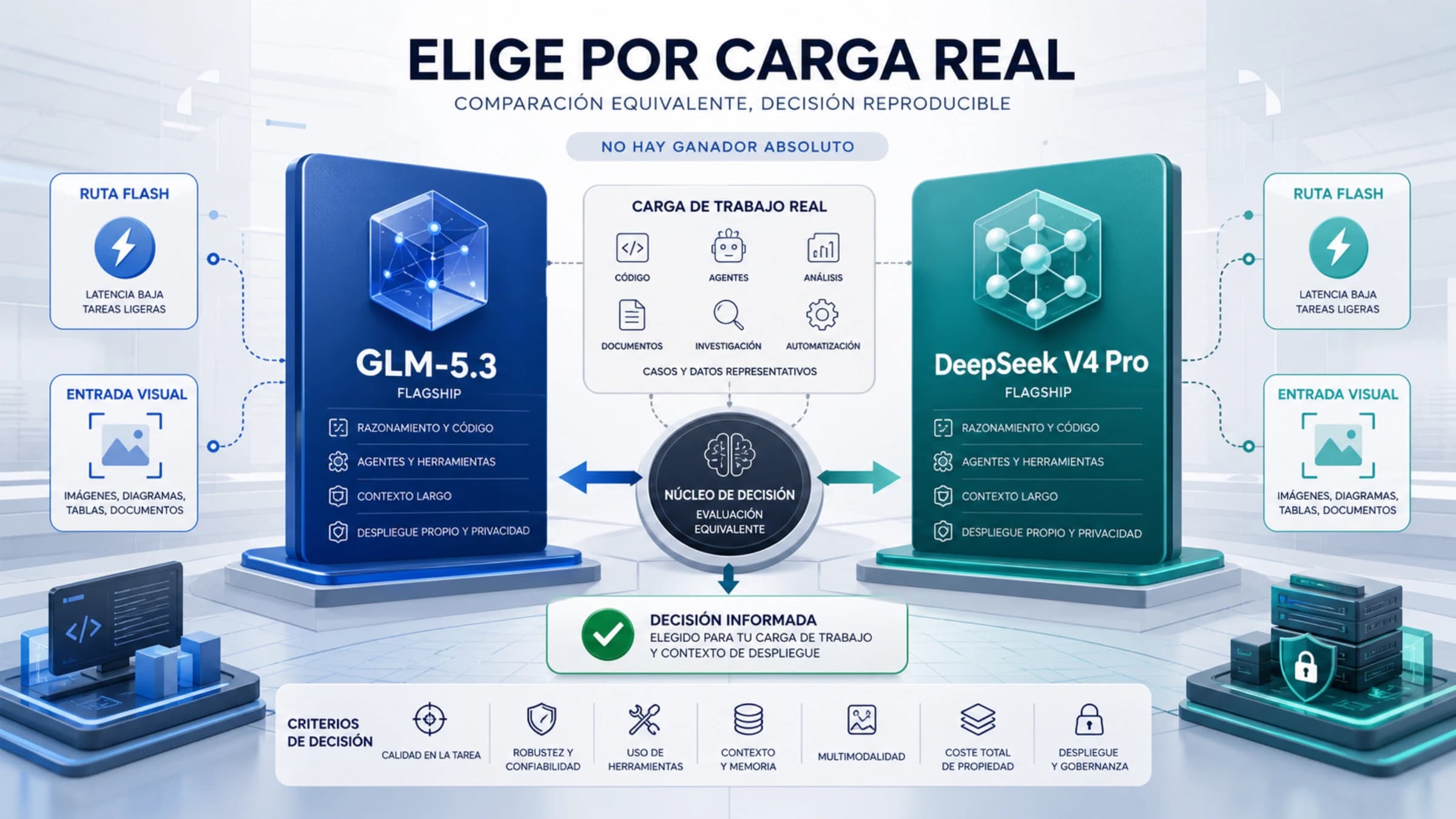 Elección entre GLM-5.3 y DeepSeek V4 según la carga de trabajo