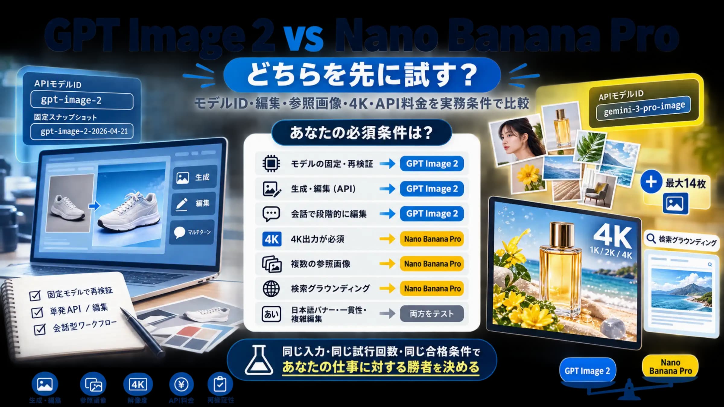 GPT Image 2とNano Banana Proを制作条件から選ぶ比較ガイド