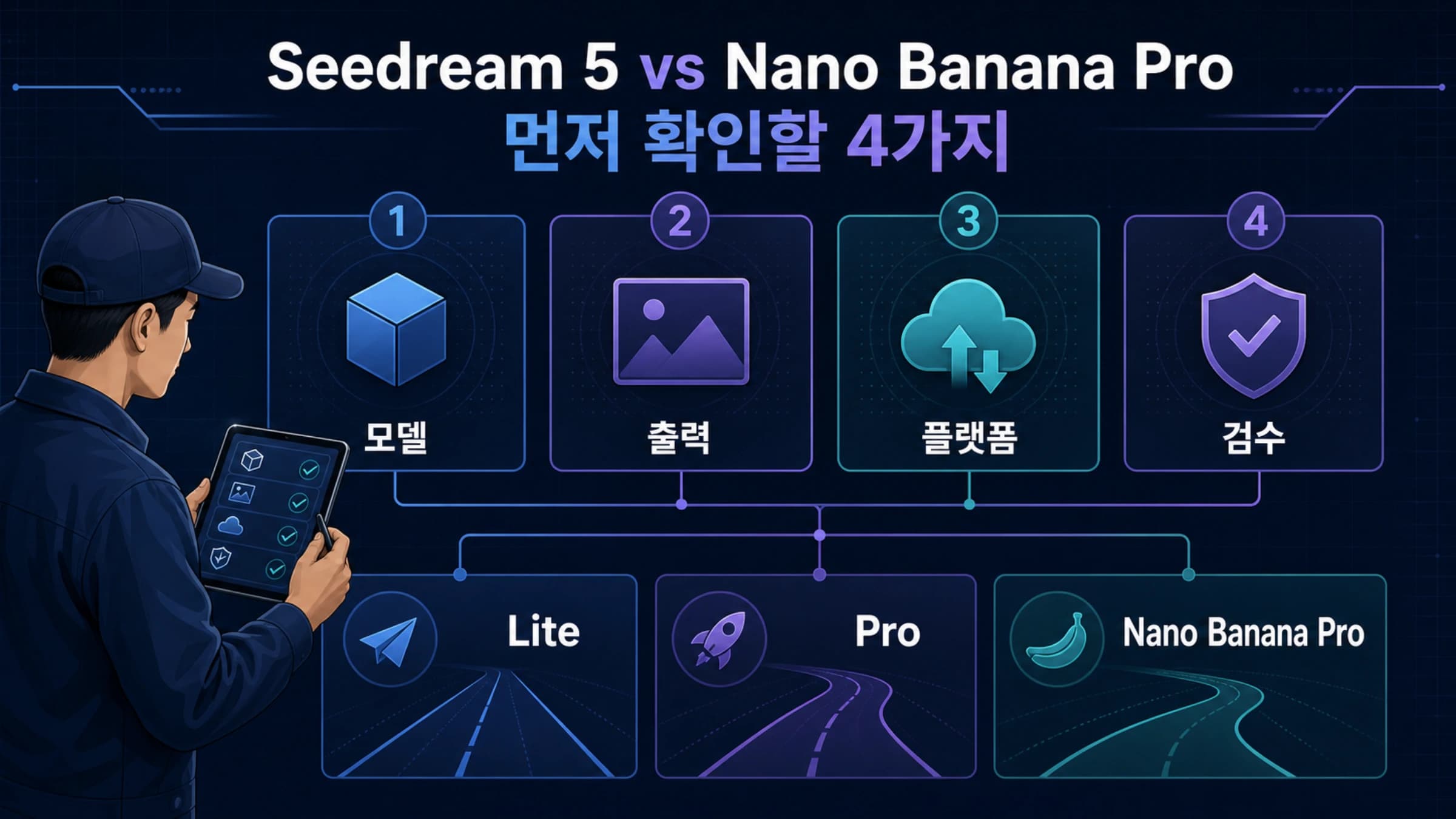 한글 캠페인에서 Seedream 5.0 Lite·Pro와 Nano Banana Pro의 실제 모델과 API 사양을 확인하는 화면