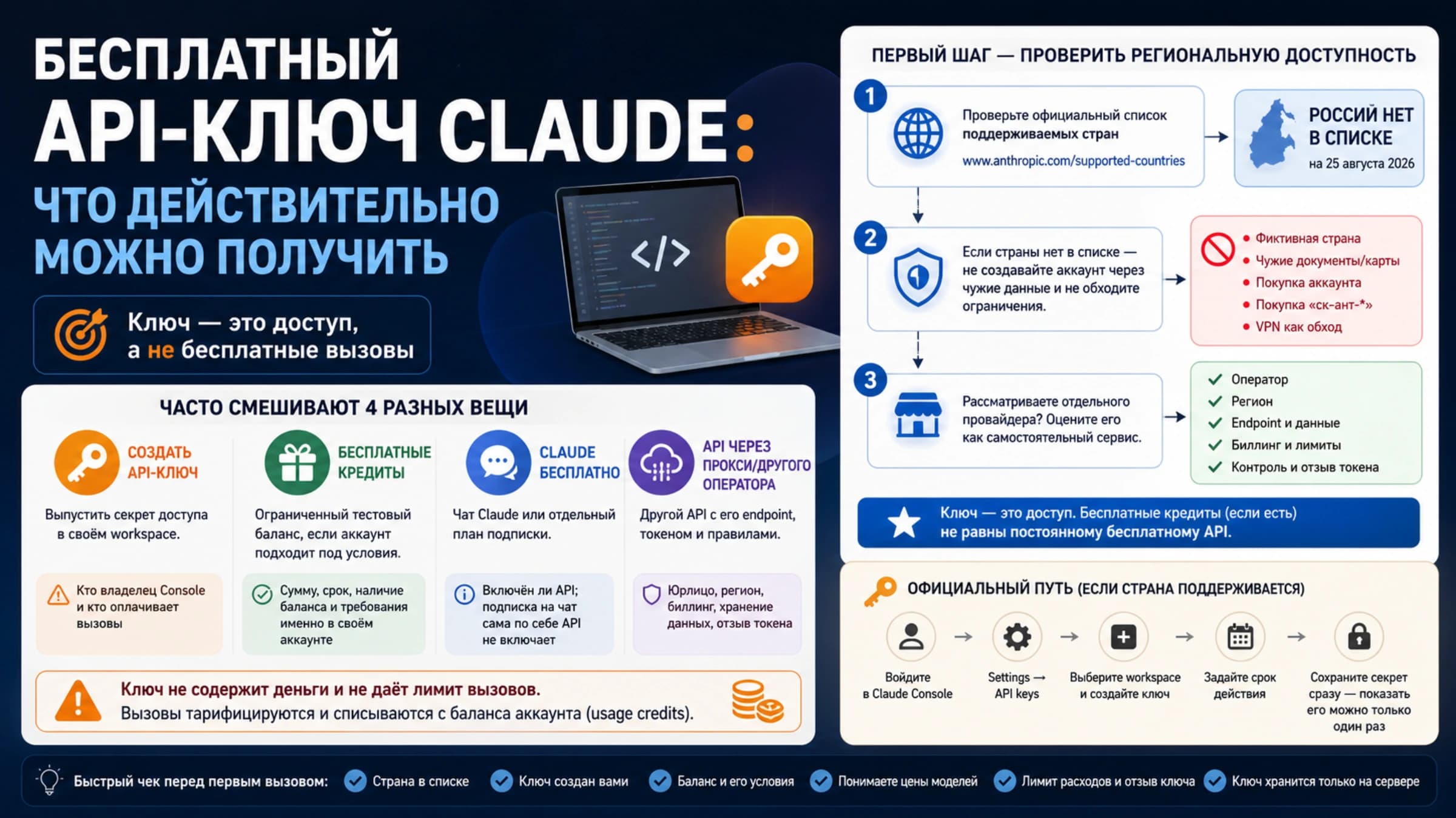 Проверка условий бесплатного доступа к Claude API