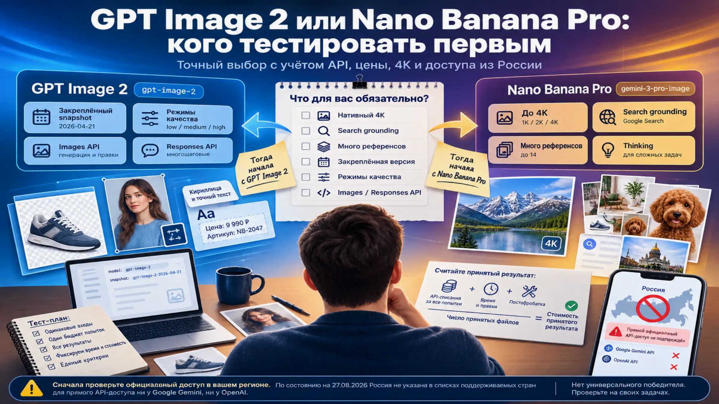 Выбор между GPT Image 2 и Nano Banana Pro для конкретной задачи
