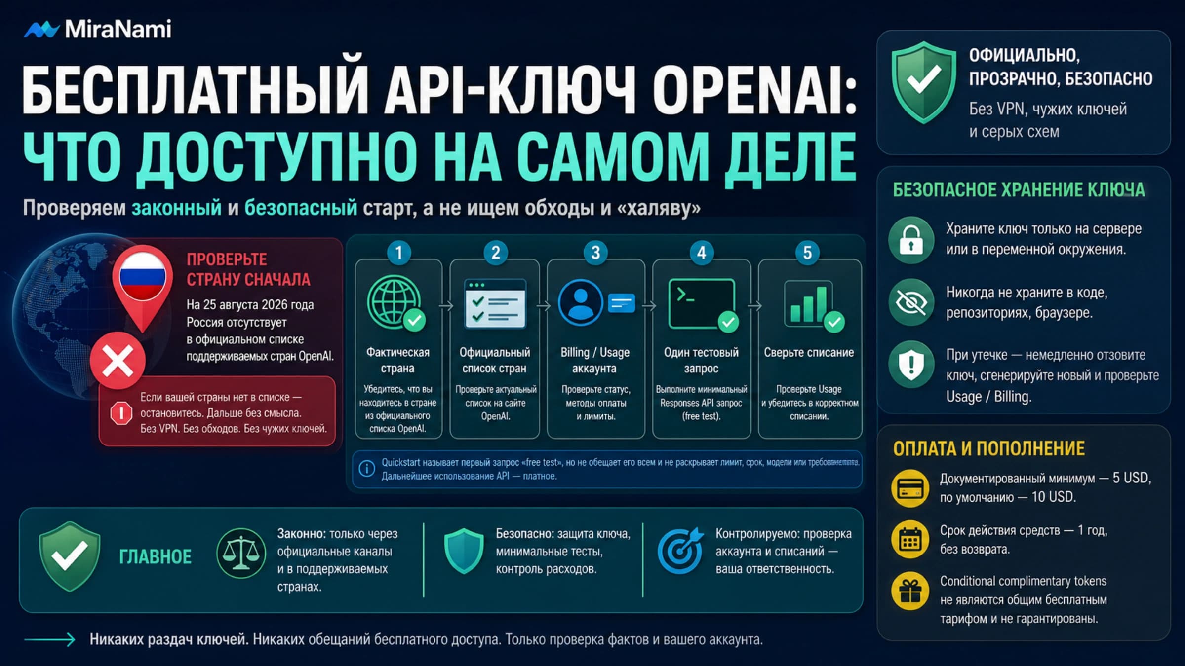 Проверка легального бесплатного старта с OpenAI API