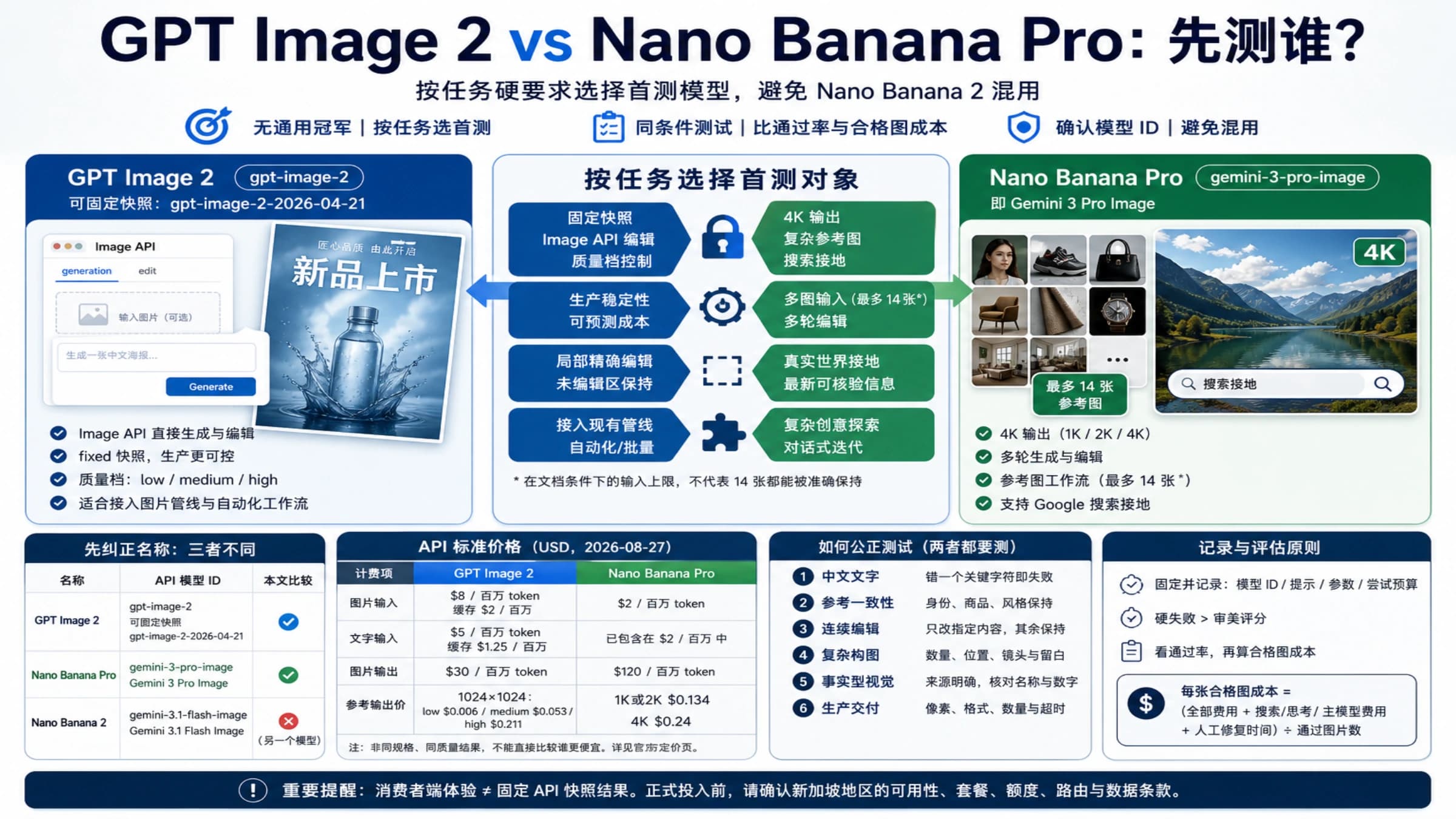 GPT Image 2 与 Nano Banana Pro 按任务要求选择首测模型