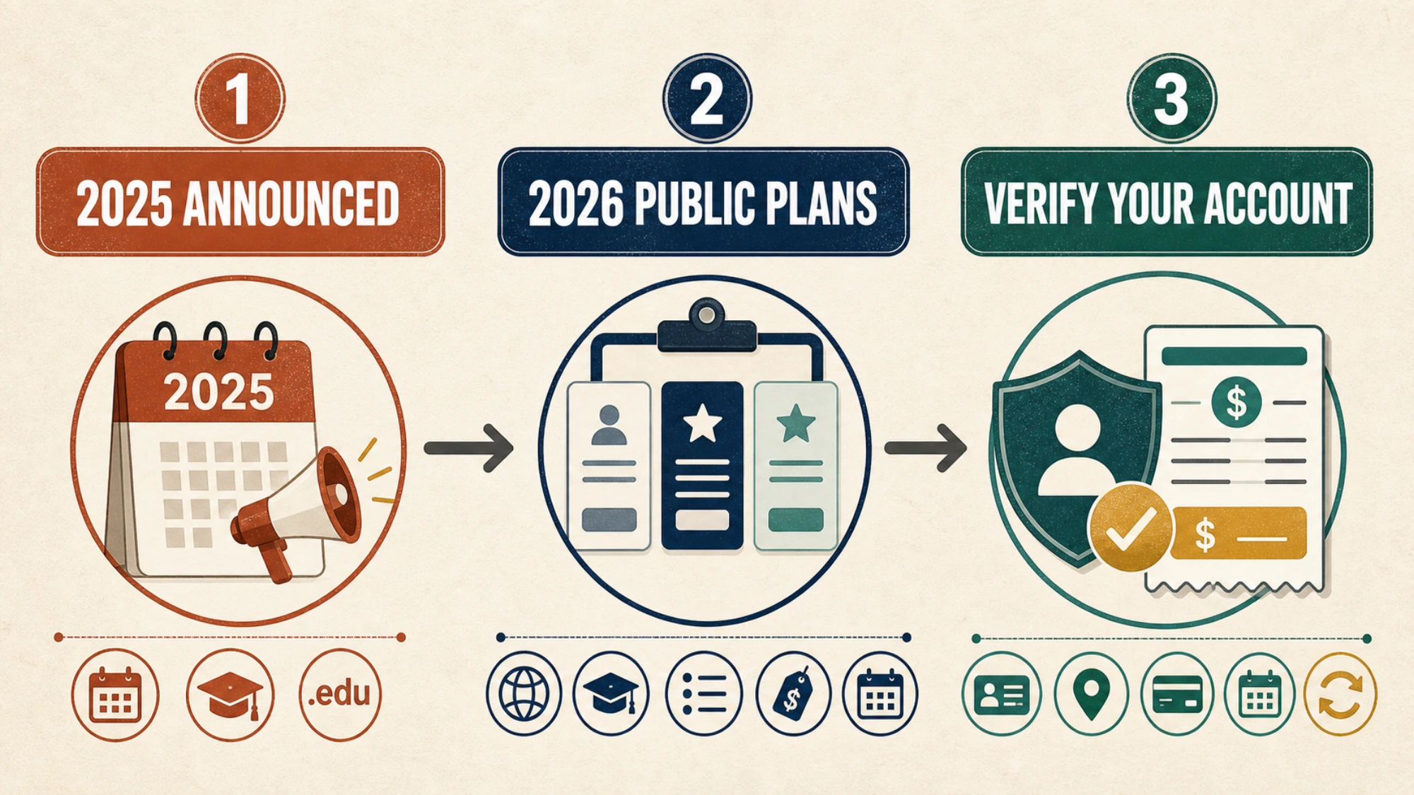 A timeline separating Grok's dated 2025 student announcement from the evidence needed to verify a current offer