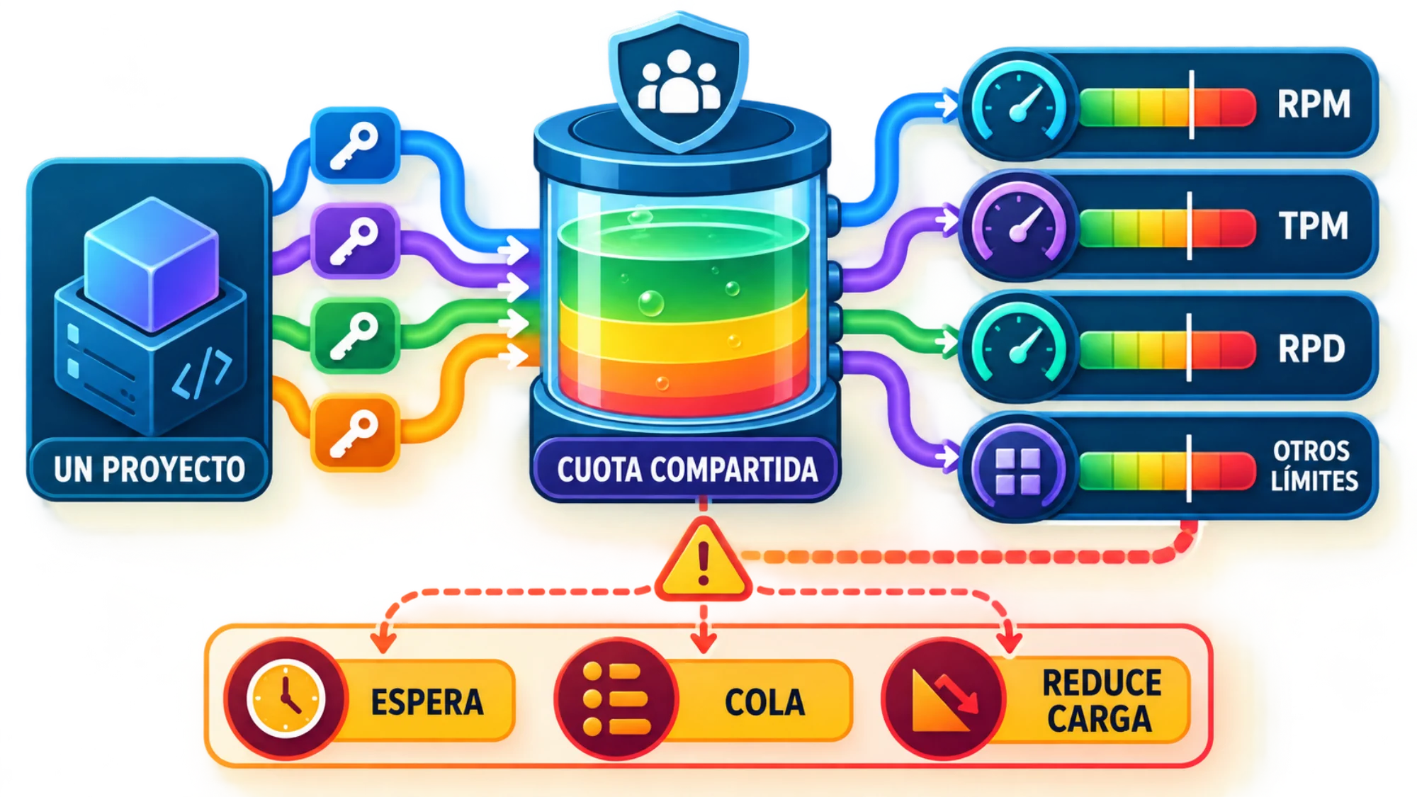 Comprobación de RPM, TPM y RPD del proyecto antes de integrar un modelo gratuito de Gemini