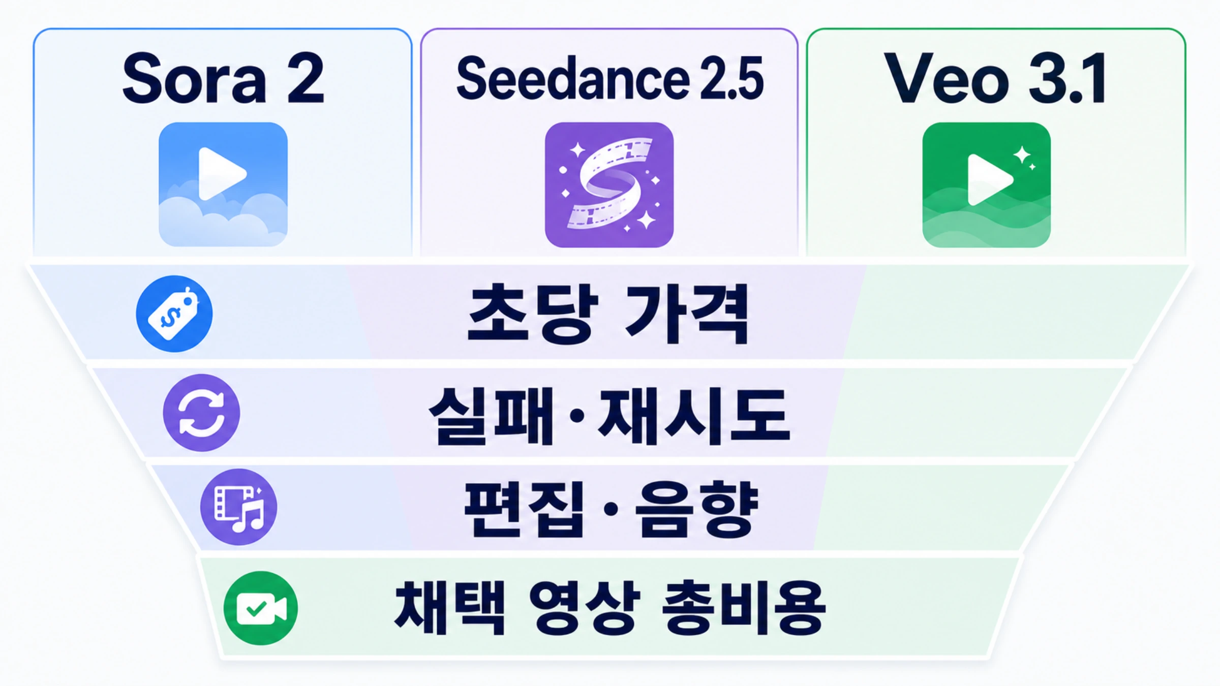 Sora 2, Seedance 2.5, Veo 3.1의 접근성과 실제 제작 비용 비교