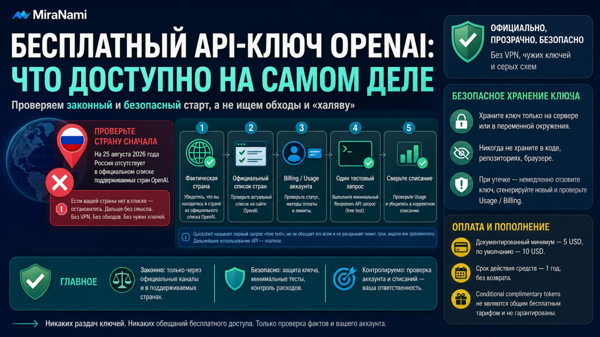 Проверка легального бесплатного старта с OpenAI API